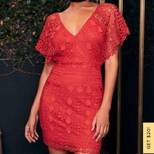Lulus beautiful coral red dress